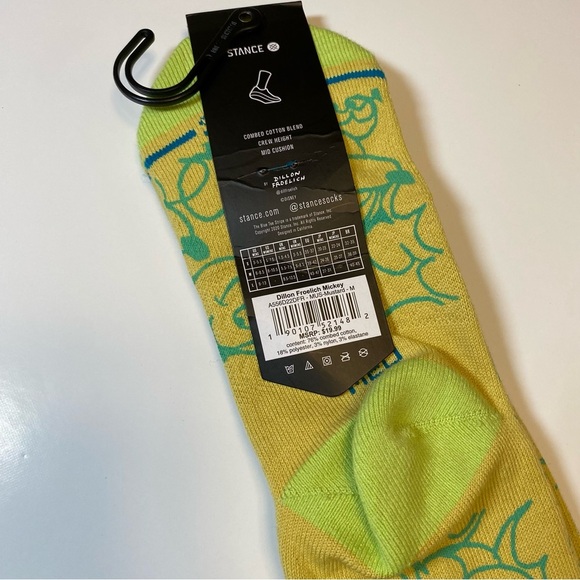 NWT Stance Casual Disney Embroidered Mickey Mouse Socks Dillon Froelich Medium - Picture 8 of 8